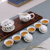 CJ234 Tea set Include total 10 pcs High quality elegant gaiwan, Beautiful and easy teapot kettle Chinese porcelana tea se