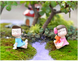 1pc micro landscape decoration DIY landscaping accessories material bow couple potted decoration couple decoration