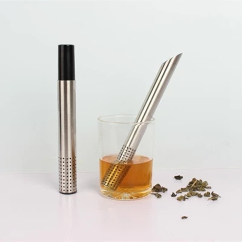 Tea Strainer Stick Stainless Steel Pipe Design Mesh Tea Filter Coffee Teapot Tools