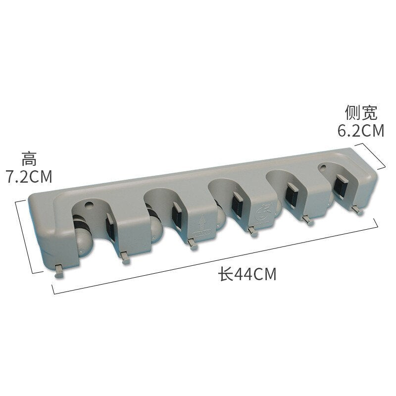 Kitchen Organizer 5 Position Wall Mounted Shelf Storage Holder for Mop Brush Broom Mops Hanger ABS Home Organizer Secondary image