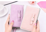 New bow lunch box bag litchi pattern wallet the long section of the phone package Money bags women's wallet wallet-fem