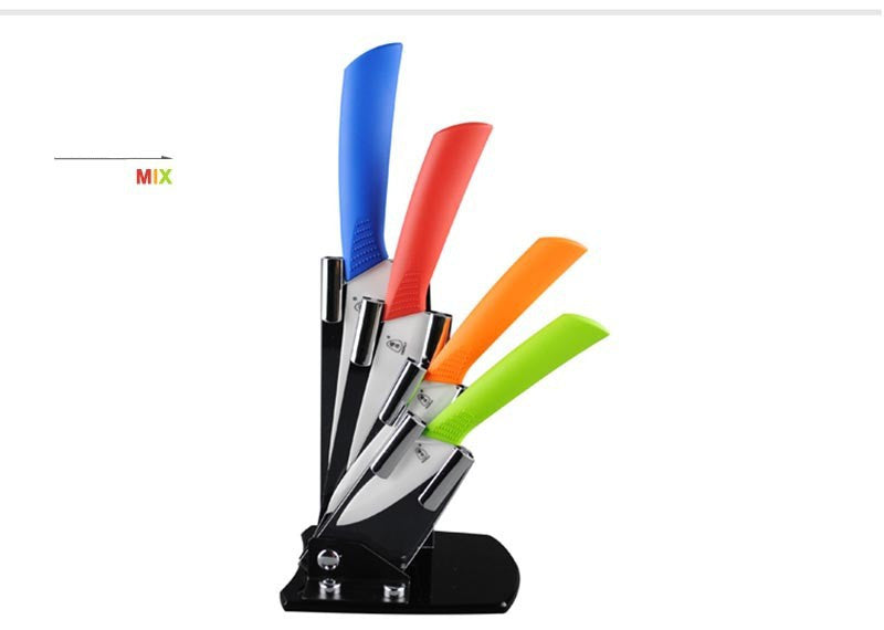 High quality 3" 4" 5" 6" inch brand Paring Fruit Utility Chef Kitchen Ceramic Knife Sets+Acrylic Holder Block
