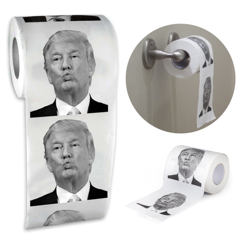 President Donald Trump Toilet Paper Roll Gag Gift Prank Joke On Sale Main image
