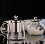 CJ262 Hot Sale Heat Resistant cup Kettle Teapot Flower Tea Set Pu'er Coffee Tea Pot Drinkware Set Stainless Steel Strainer