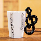 Creative Music Violin Style Guitar Ceramic Mug Coffee Tea Milk Stave Cups with Handle Coffee Mug Novelty Gifts