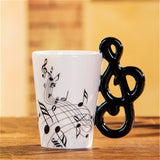 Creative Music Violin Style Guitar Ceramic Mug Coffee Tea Milk Stave Cups with Handle Coffee Mug Novelty Gifts