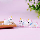 1 Pc Unicorn Figurine Miniature Statue Decoration For Mini Fairy Garden Micro Landscape Cartoon Animal Resin Craft
