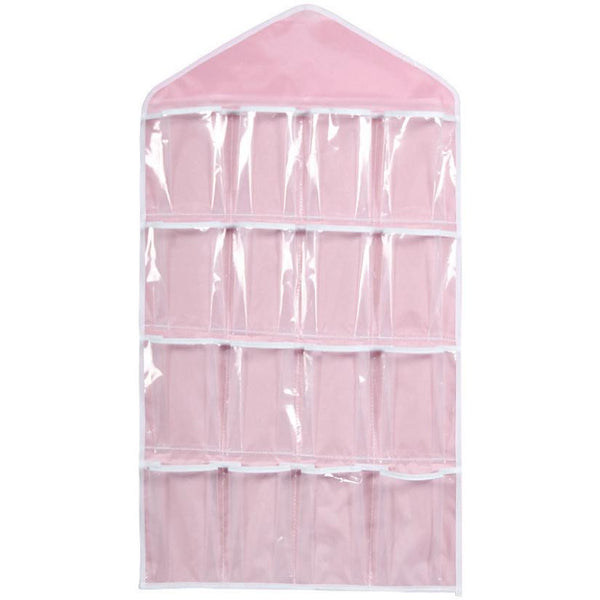 16 Pockets 78*42cm Household Clear Hanging Bag Socks Bra Underwear Rack Hanger Storage Organizer Wardrobe New