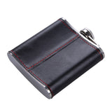 6oz Hip Flask PU Leather Wrapped Flagon Wine Pot Portable Stainless Steel Whiskey Wine Bottle Container Alcohol Drinkware