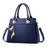 Fashion Women Handbags Tassel PU Leather Totes Bag Top-handle Embroidery Crossbody Bag Shoulder Bag Lady Simple Style Hand Bags