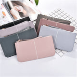 Long European&American zipper small fresh cell phone bag High-quality PU leather student thin multi-purpose wallet