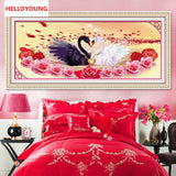 DIY 5D Diamonds Embroidery Love is better than gold Swans Round Diamond Painting Cross Stitch Diamond Mosaic Home Decor