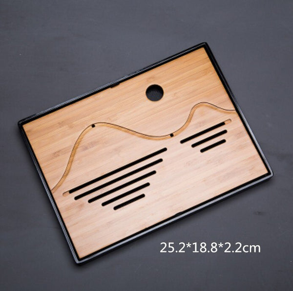 Kung Fu Tea Set Natural Wood Bamboo Tea Tray Rectangular Traditional Bamboo Tea Room Board Table Chinese Tea Room Tools