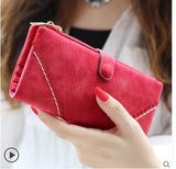 Fashion Retro Matte Stitching leather Wallet Women Long Purse Clutch Women Casual Hasp Dollar Price Wallet Handbag carteira