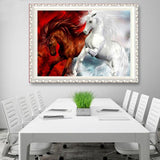 DIY 5D Partial Diamond Embroidery The horse Round Diamond Painting Cross Stitch Kits Diamond Mosaic Home Decor