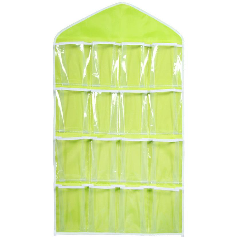 16 Pockets 78*42cm Household Clear Hanging Bag Socks Bra Underwear Rack Hanger Storage Organizer Wardrobe New