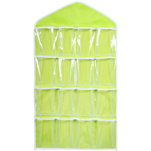 16 Pockets 78*42cm Household Clear Hanging Bag Socks Bra Underwear Rack Hanger Storage Organizer Wardrobe New