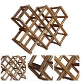 Wooden Red Wine Rack 10 Bottle Holder Mount Bar Display Shelf Folding Wood Wine Rack Alcohol Neer Care Drink Bottle Holders