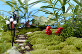 XBJ101 Mini 8pcs Red and white rabbit decor supplies moss micro landscape deco  Garden deco Creative handicrafts