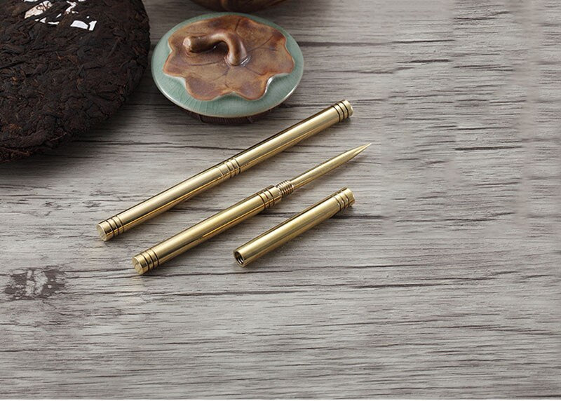 pure copper pu er tea needle pu erh puer tea knife tray tea box accessories 1pc Secondary image