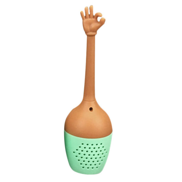 Funny Hand Gestures Tea Infuser Black Tea Strainer FDA Grade Silicone Loose Leaf Herbal Spice Holder Tea Brewing Tools