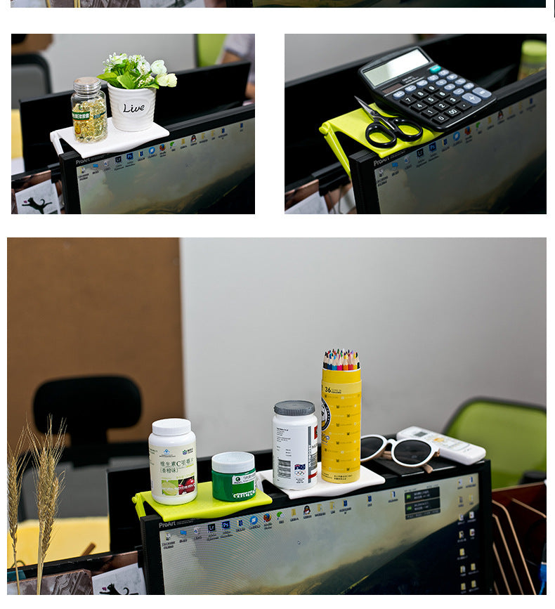 1pc Office Storage Rack Clip Computer Screen Table Desk Accessories Organizer for Cosmetics Shelf Home Office Organizer