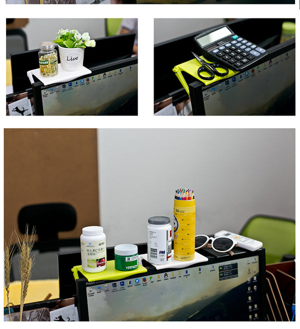 1pc Office Storage Rack Clip Computer Screen Table Desk Accessories Organizer for Cosmetics Shelf Home Office Organizer
