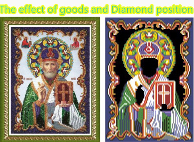 DIY Partial 5D Diamond Embroidery The Religion Round Diamond Painting Cross Stitch Kits Diamond Mosaic home  Decoration