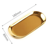New Colorful Metal Storage Tray Gold Oval Dotted Fruit Plate Small Items Jewelry Display Tray Mirror