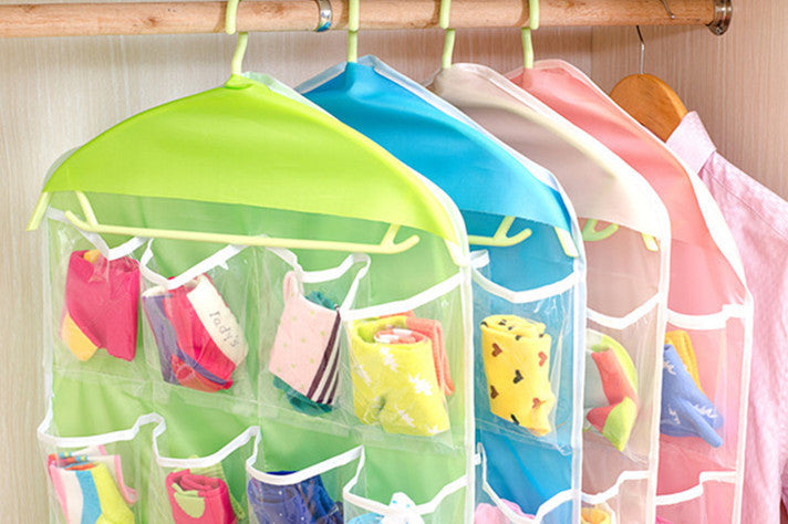 New 16 Pockets Socks Shoe Toy Underwear slippers Glasses Keys Sorting Storage Mails Bag Door Wall Hanging Closet Bags