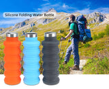 500ML Portable Silicone Water Bottle Retractable Folding Coffee Bottle Outdoor Travel Drinking Collapsible Sport Drink Kettle