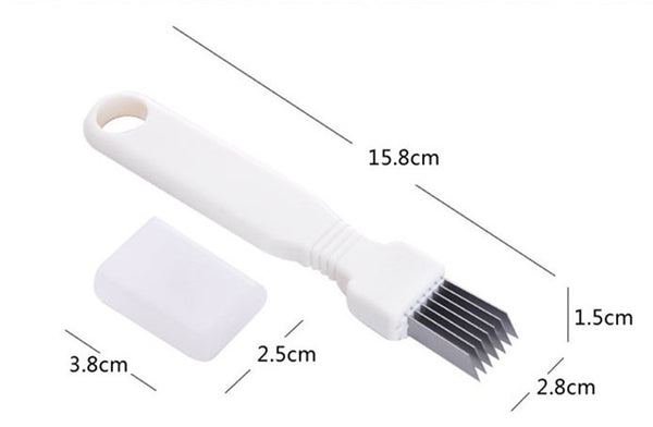 Convenient Onion Knife CutterGraters Slicers Shredder Plastic+Stainless Steel knives With Cover Vegetable Tools