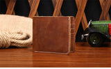 New high quality Cow wallet  leather casual handmade Money wallet retro fashion crazy horse leather simple  men's wallet