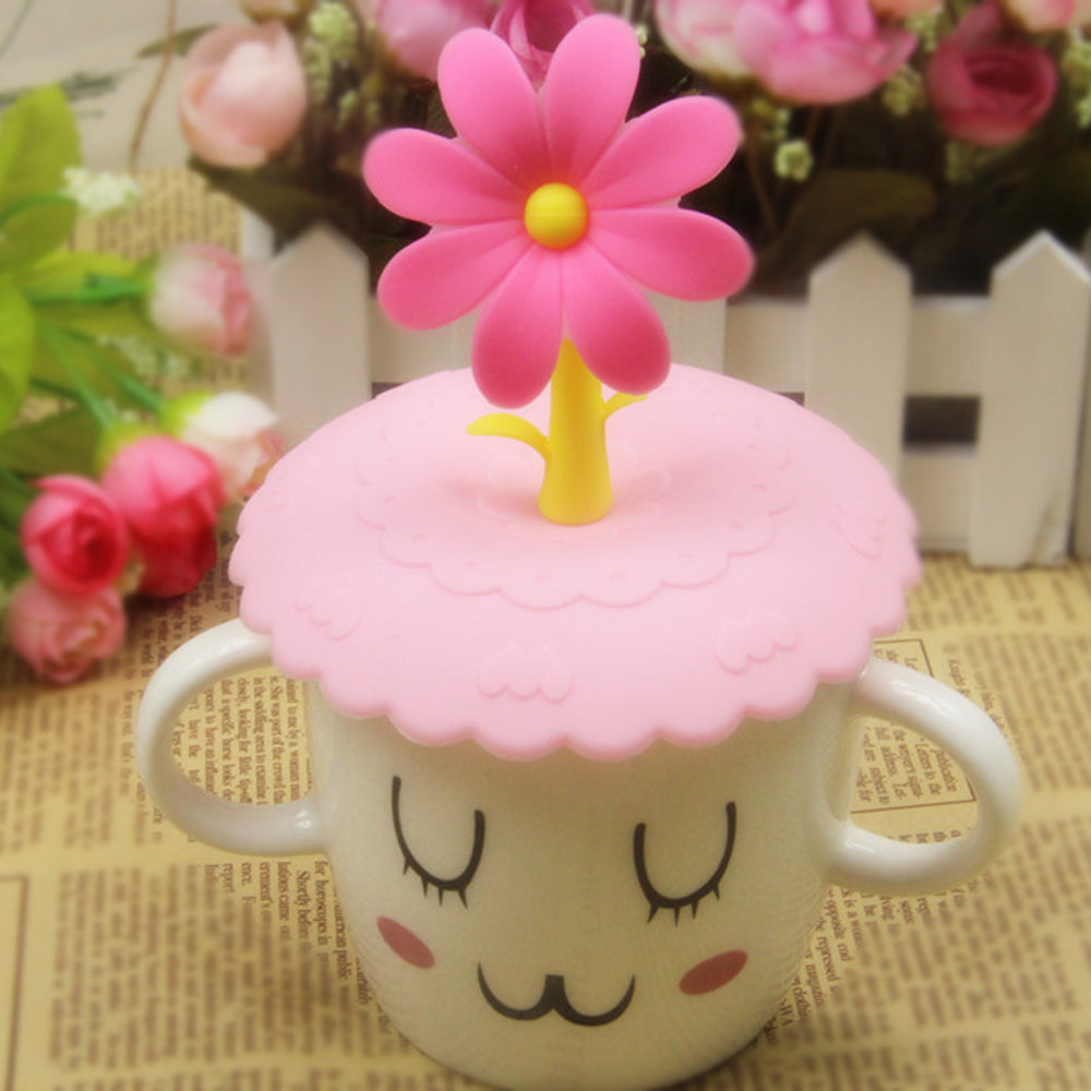 Cute Anti-dust Silicone Saplings Cup Cover Coffee Cup Suction Seal Lid Cap Silicone Airtight Love Spoon Novelty Secondary image