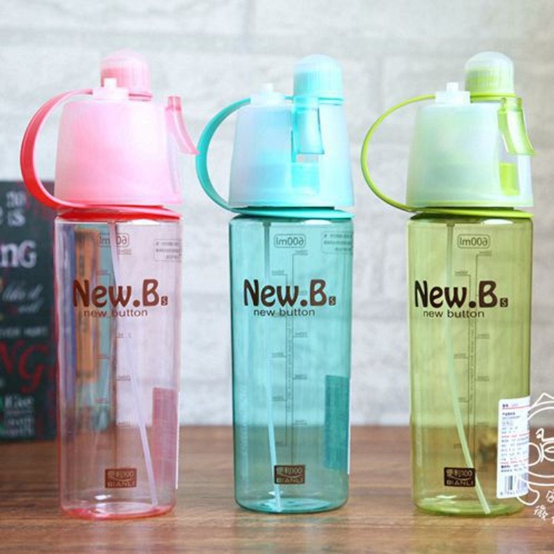 CJ129 Water bottle sport Spray bottle Cycling outdoor Moisturizing shaker Transparent Travel Plastic Water Camping Drinkware Secondary image