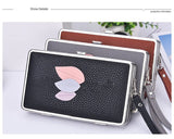 Tide leaf new long section of lychee pattern ladies wallet Korean casual lunch box clutch ladies' leather handbag purse