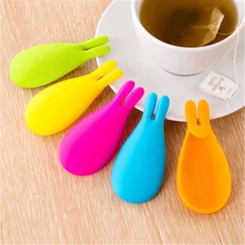 Creative Silicone Gel Rabbit Shape Tea Infuser Bag Holder Candy Colors Mug Gift-F1FB Secondary image
