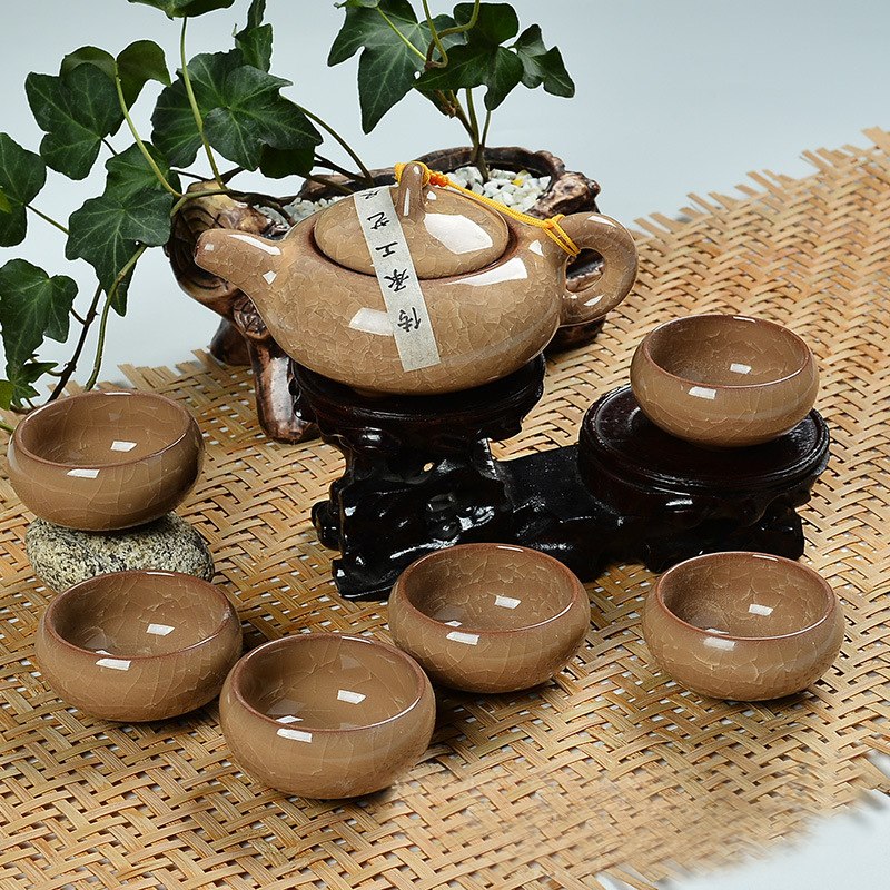 CJ258 High Quality 7 pcs/lot China Dehua Colorful ceramic cup Binglie tea cup Beautiful Environmental protection