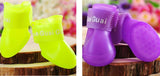 CW008 Waterproof Dog's Shoes, 4pcs/set Colorful Pet Shoes, Lovely Portable Pet Boots Anti Slip Skid Rain Shoes Size S M L