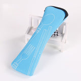 Travel accessories 1pcs popular 3x fork spoon stainless steel cutlery portable camping picnic bag