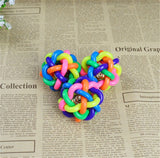 CW027 Pet toy Dog Cat Toy Colorful Rubber Round Ball with Small Bell Novelty Toy free size Woven ball dog favorite