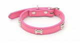 5 Colors Bone Pet Dog Collar Durable PU Leather Adjustable Puppy Cat Strap Collar S/M/L/XL 1.5cm