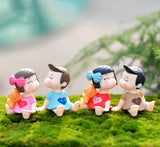 1pc micro landscape decoration DIY landscaping accessories material bow couple potted decoration couple decoration