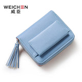 Brand Women Small Wallets Tassel Pendant Short Money Wallets PU Leather Lady Zipper Coin Pocket Purses Female Fashion Cardbag