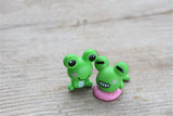 XBJ049 Mini Artificial Frog 2Pcs  Decoration Accessories Fairy Garden Miniatures DIY Craft Micro Landscaping Decor for Garden