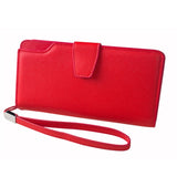 High-capacity candy-colored zipper wallet High quality Leather Handbag button Cross-shaped long section Wallets
