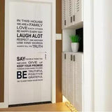 Family House Rules stickers wall Decal Removable Art Vinyl Decor Home Kids