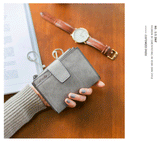 Fashion Small Female Purse short purse Lady Letter Snap Fastener Zipper Short Clutch Wallet Solid Vintage Matte Women Wallet