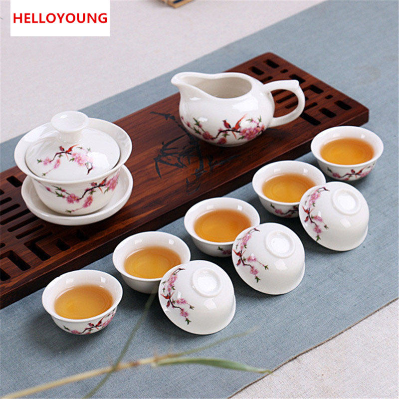CJ234 Tea set Include total 10 pcs High quality elegant gaiwan, Beautiful and easy teapot kettle Chinese porcelana tea se Main image