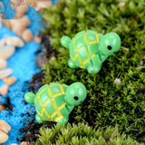 XBJ177 Mini 8pcs Green little turtle decoration supplies moss micro landscape deco  Garden deco Creative handicrafts